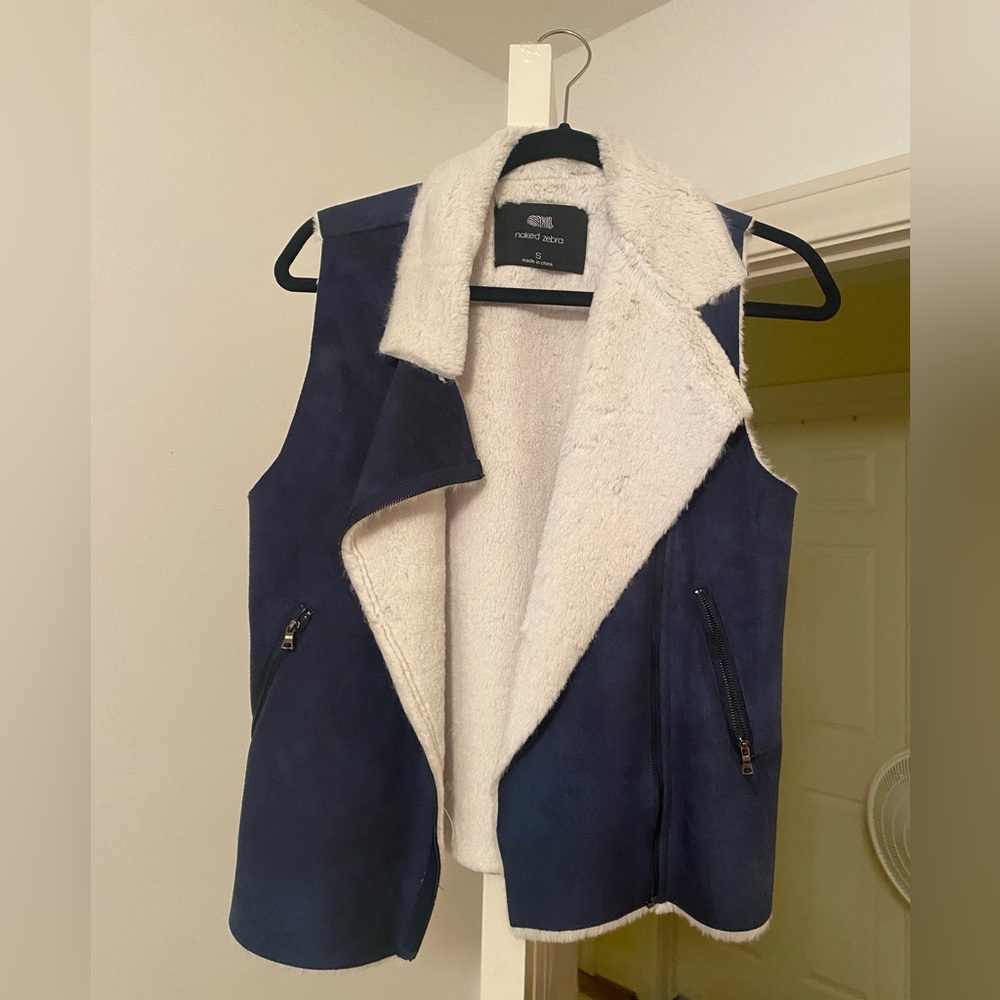 Naked zebra velvet vest jacket